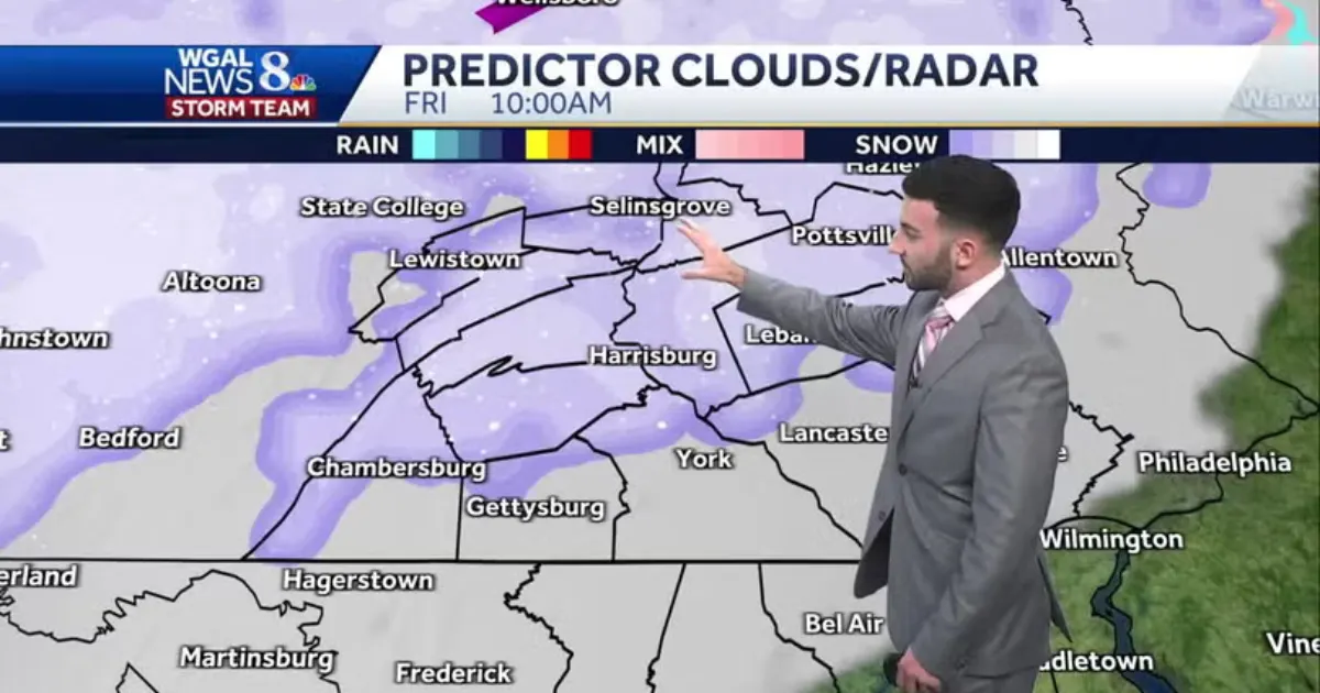 a snowstorm is expected to hit south-central pennsylvania on monday.