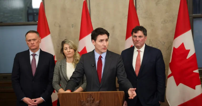 justin trudeau announces retaliatory tariffs against trump's tariffs on canadian goods